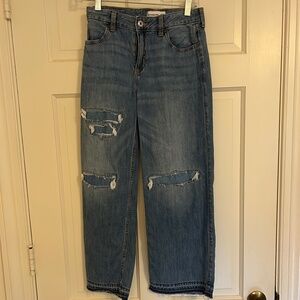 Abercrombie kids distressed wide-leg jeans